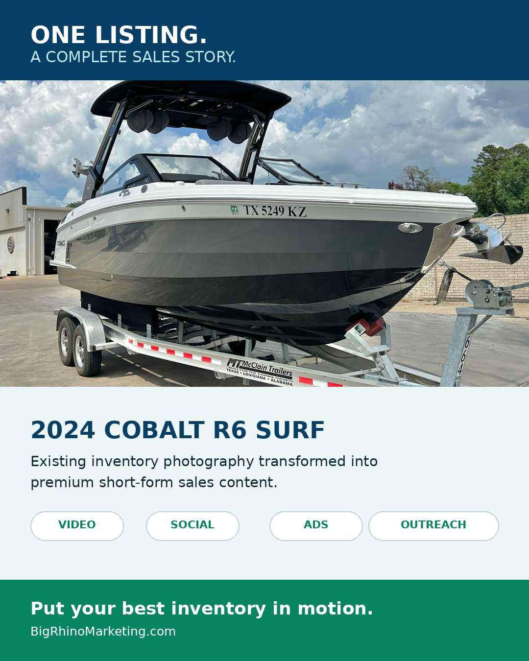 Vertical social media sales story for a 2024 Cobalt R6 Surf